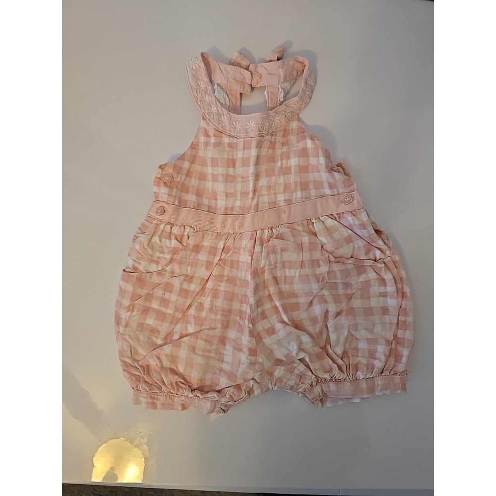 Tommy Bahama Baby Girl Pink & White Romper  Size 3-6 Months